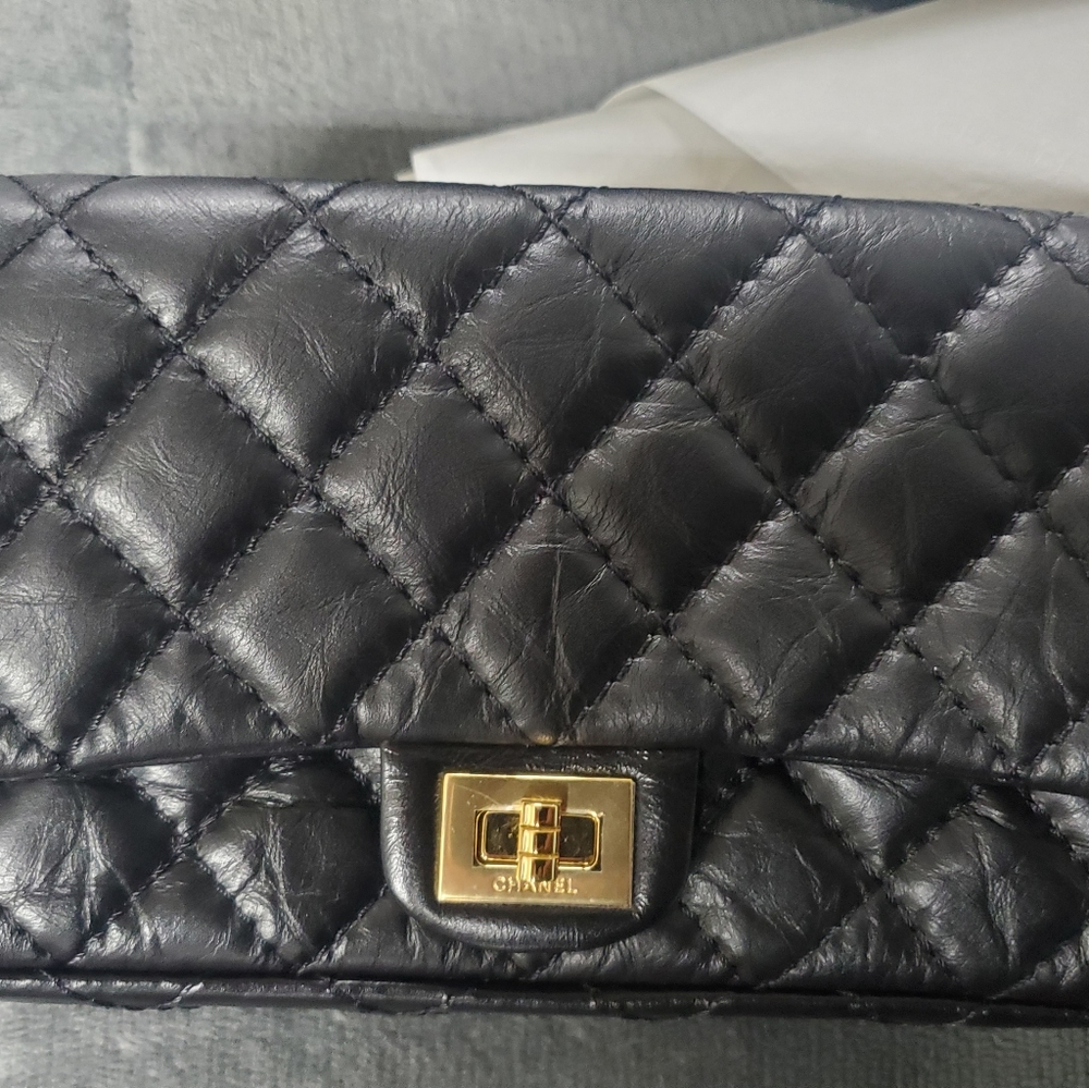 NEW Chanel Waist Bag Black 2.55 Aged Calfskin Reissue Fanny Gold